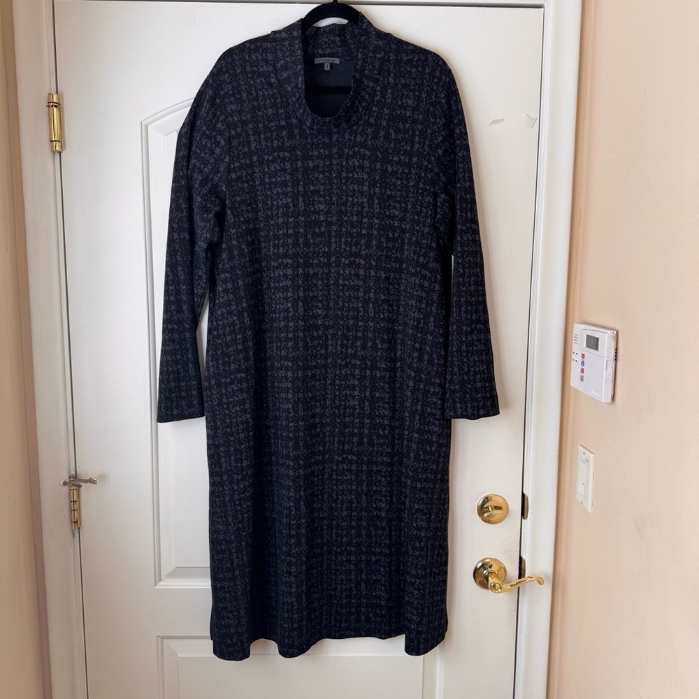 OSKA Size 4 Black Oversized Midi Dress Lagenlook Boho Art to Wear Womens 12 / 14